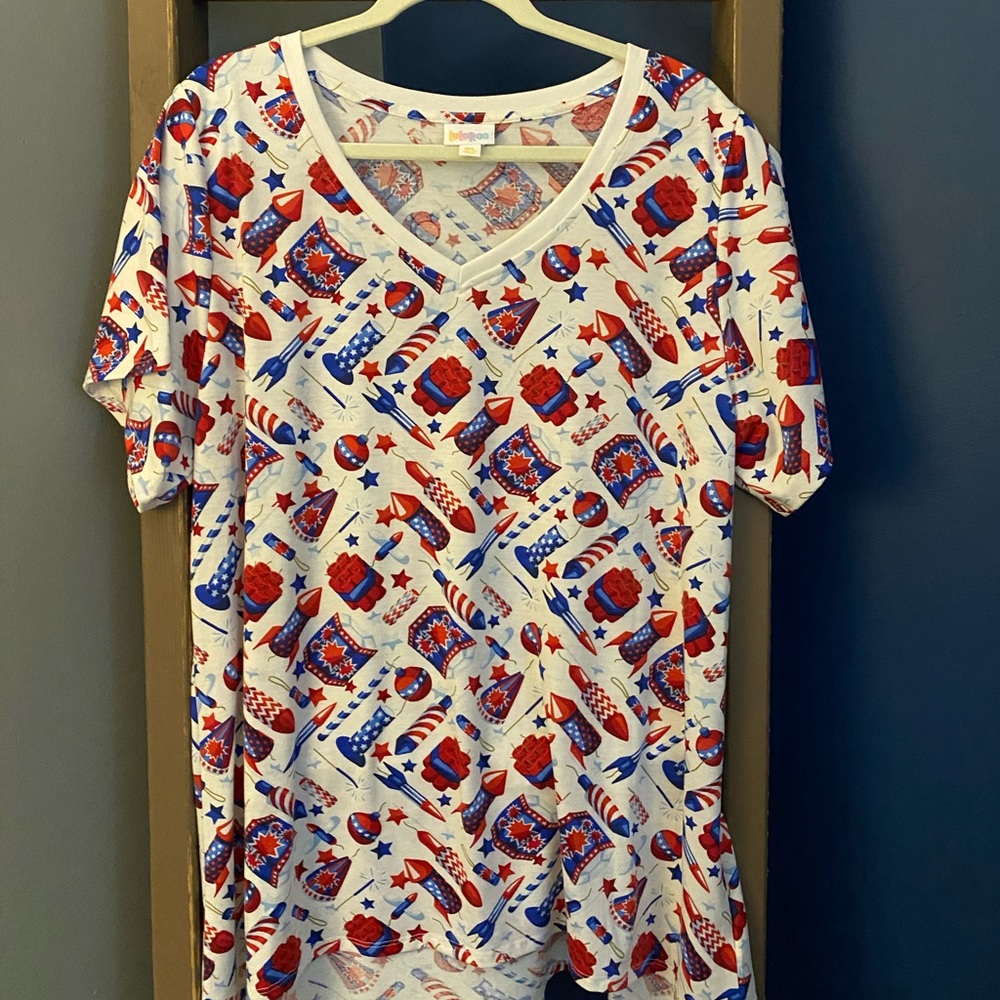 Lularoe 4th of July Christy Tee sz 3xl